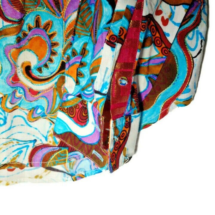 Robert Graham Colorful Long Sleeve Button-Down Shirt - Men's Medium