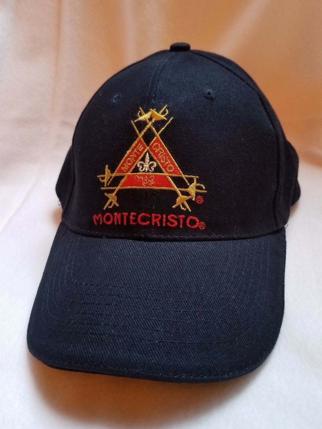 Montecristo  Logo Black Canvas Baseball Cap