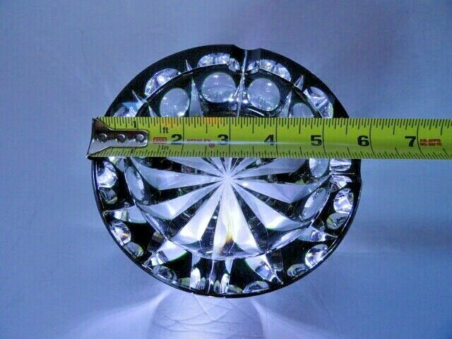 Saint-Louis Crystal Ashtray Emerald Green 6" diameter