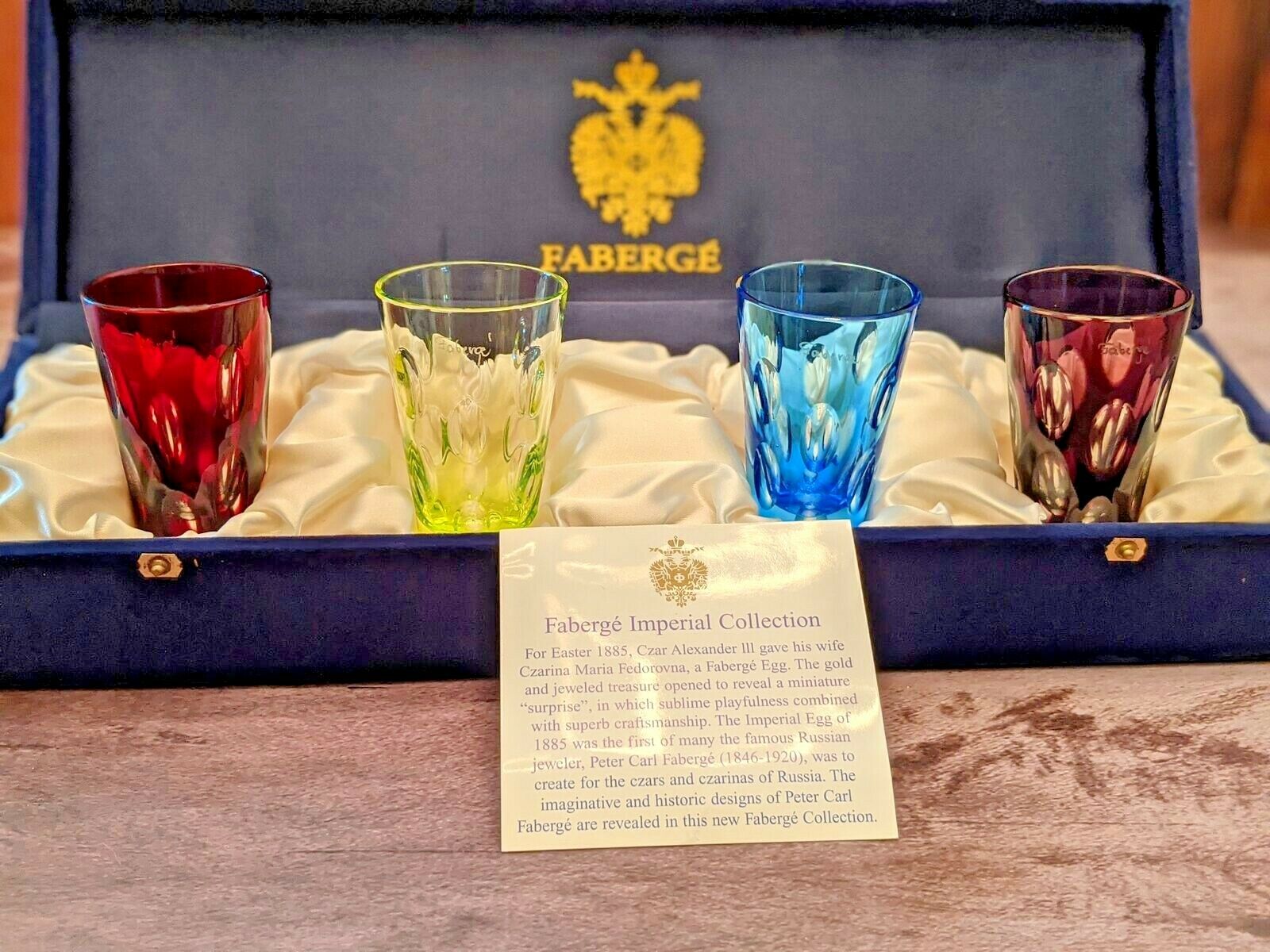 Faberge Colored Crystal Bubbles Shot Glasses
