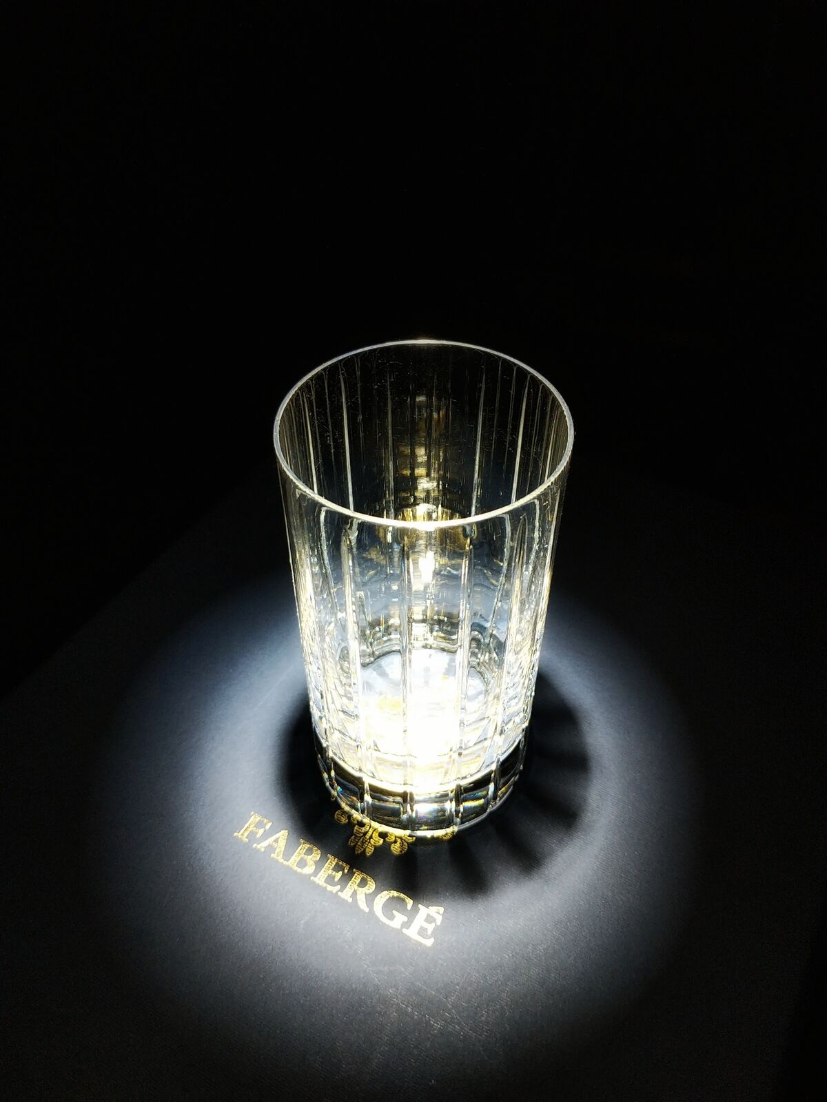 Faberge Atelier Crystal Collection  Highball Glasses set of 4 NIB  5 1/4" H x 2 7/8" W