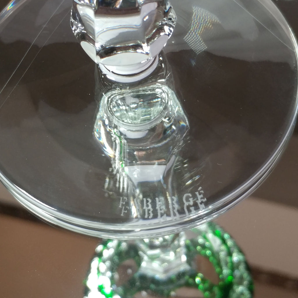 FABERGE XENIA IMPERIAL EMERALD GREEN  CRYSTAL GOBLET | SINGLE