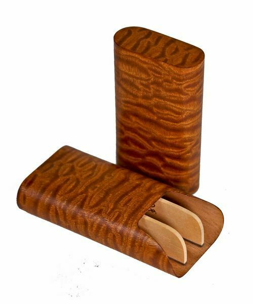 Brizard and Co. - "Show Band" 3 Cigar Case - Sapele Pommele