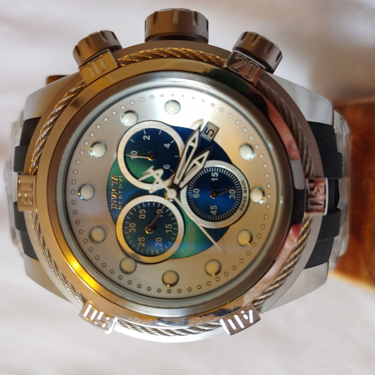 INVICTA BOLT ZEUS ZEUS MEN'S QUARTZ STAINLESS STEEL CASE, BLUE, SILVER DIAL