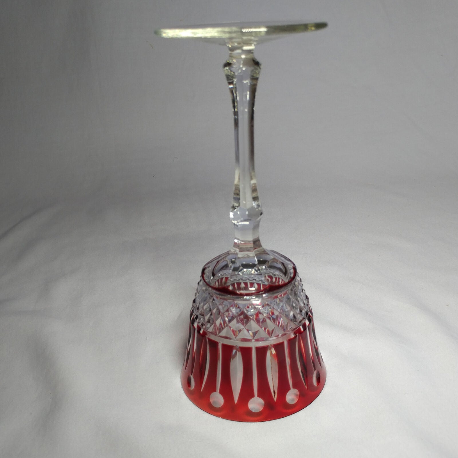 Faberge Xenia Ruby Red Cut to Clear Crystal Glass Signed