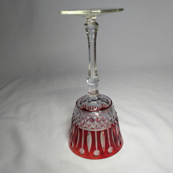 Faberge Xenia Ruby Red Cut to Clear Crystal Glass Signed