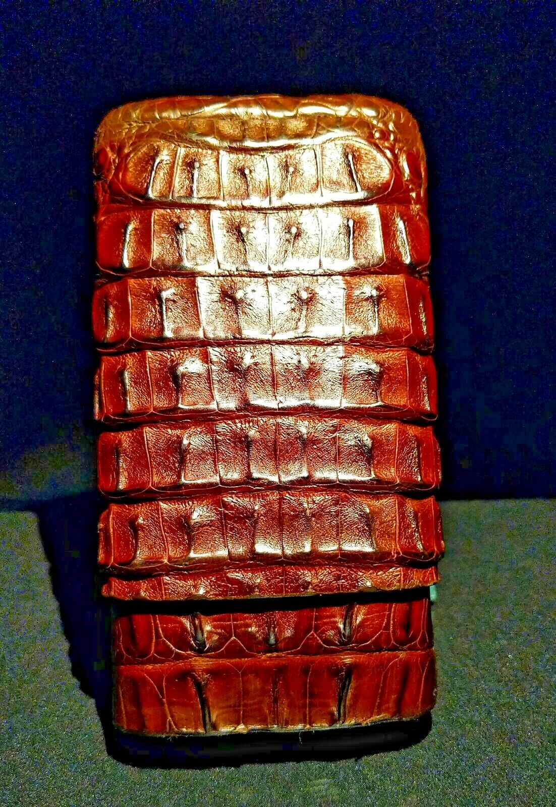 Brizard and Co Brown Croco Pattern  Case, Cutter and Lighter Combo