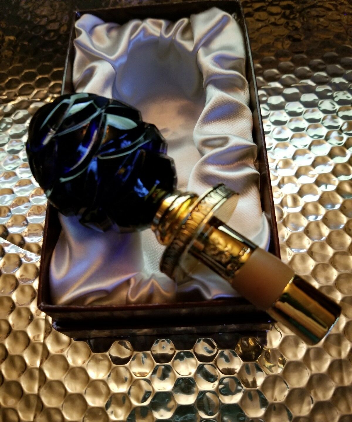 Faberge Blue Crystal Bottle Stopper