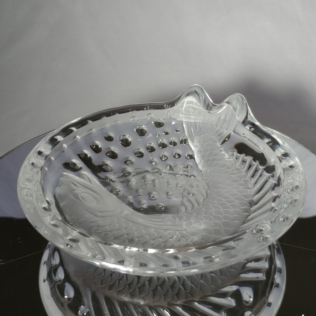 Lalique Concarneau KOI FISH 6” Bowl (Cigar Ashtray) Signed Authentic 6"