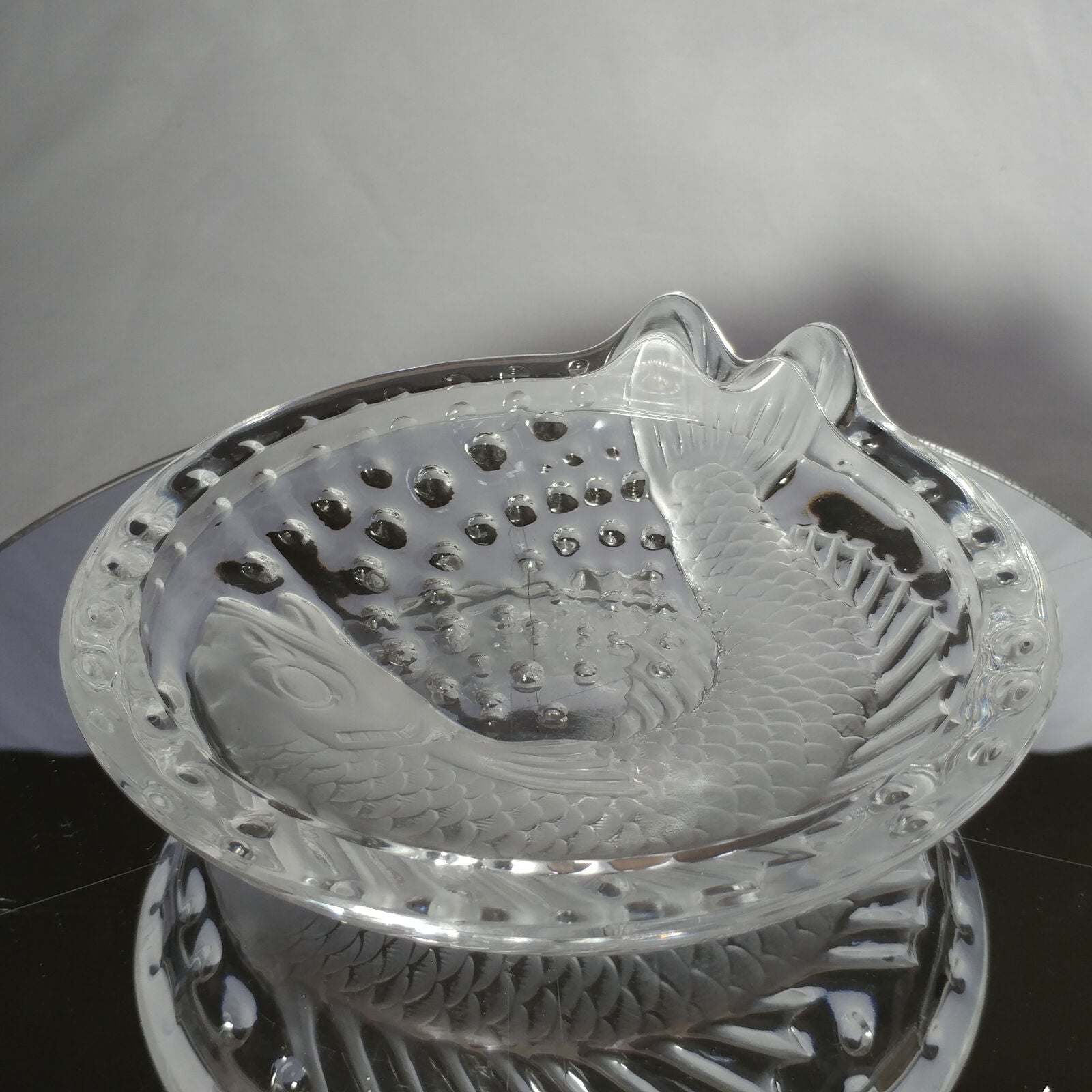 Lalique Concarneau KOI FISH 6” Bowl (Cigar Ashtray) Signed Authentic 6"
