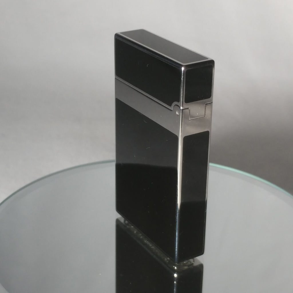 S.T. Dupont Black Chinese Lacquered Palladium Plated Ligne 2 Lighter