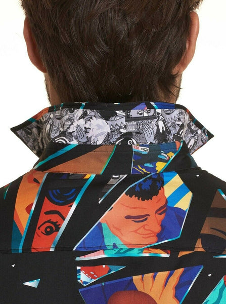 Robert Graham Shattered Sleeve Printed Sport Shirt Classic Fit medium