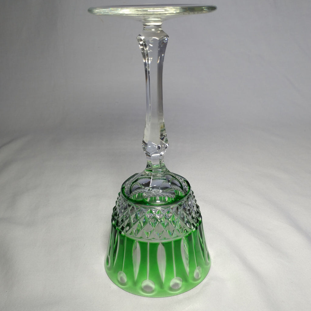Faberge Xenia  Emerald Green Cut to Clear Crystal Glass Signed