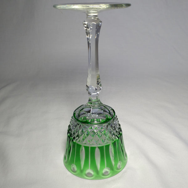 Faberge Xenia  Emerald Green Cut to Clear Crystal Glass Signed