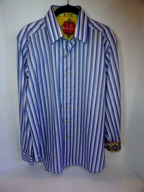 Robert Graham Fine Stripe Long Sleeve Shirt Size Medium