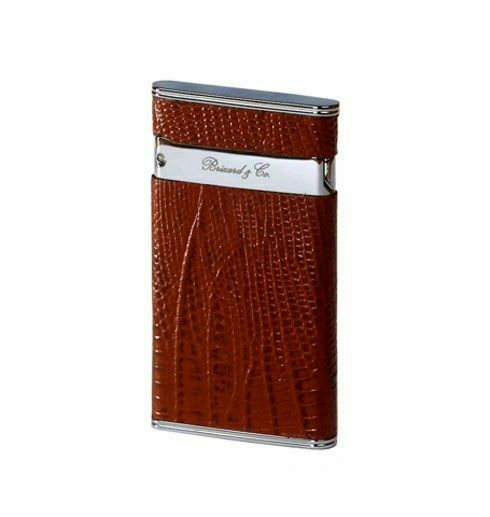 Brizard and Co. - The "Sottile" Lighter - Lizard Pattern Havana