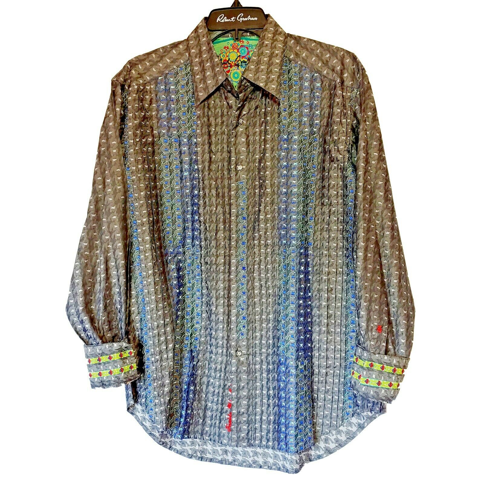 Robert Graham - Colorful Long Sleeve - Men's Medium Button Down Classic Fit