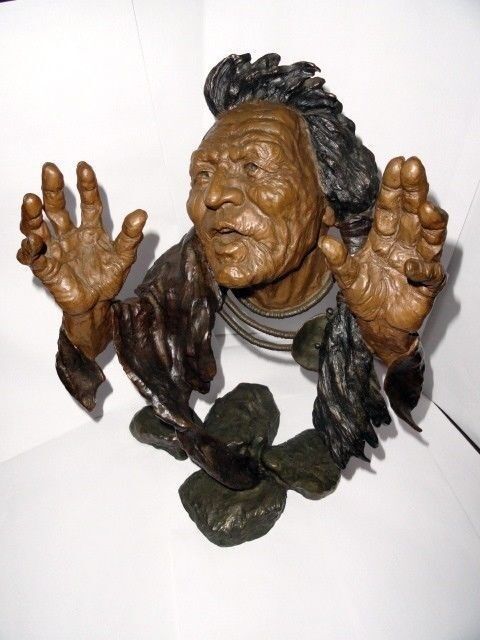 Mark Hopkins Bronze Sculpture " Legend Keeper"