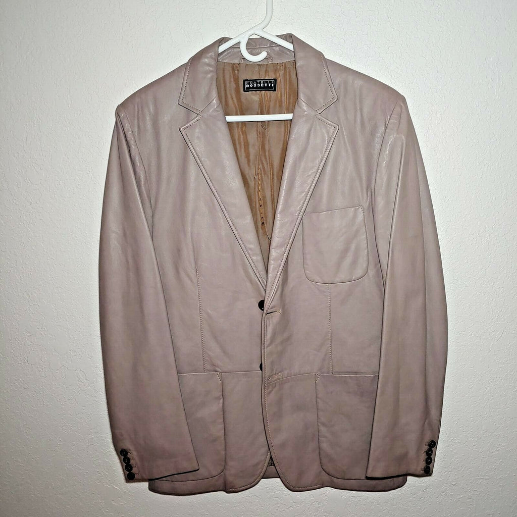 Fratelli Rossetti Men's Gray Leather Blazer/Jacket