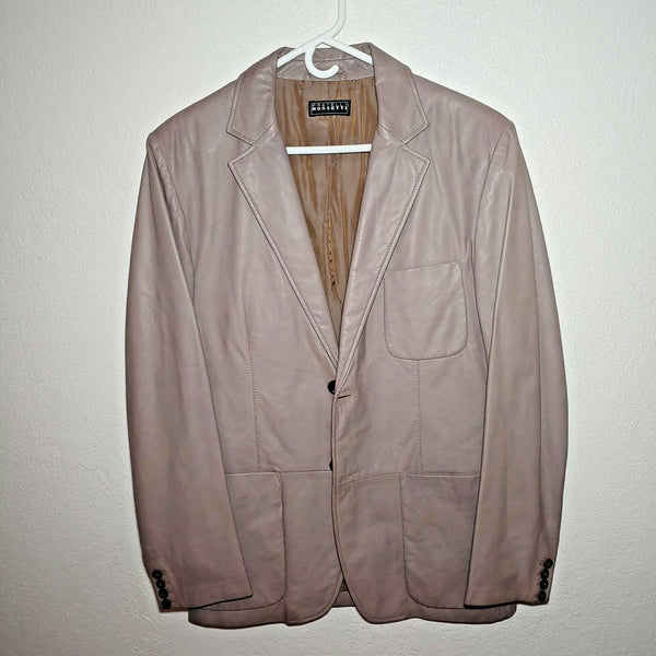 Fratelli Rossetti Men's Gray Leather Blazer/Jacket