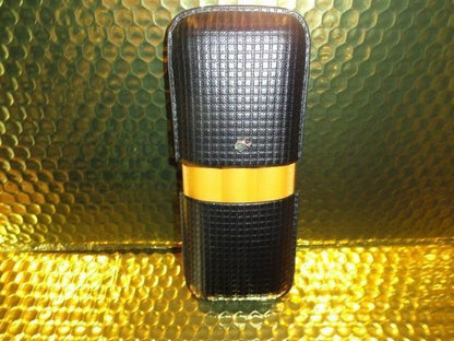 Black & Gold Leather Carrying Case