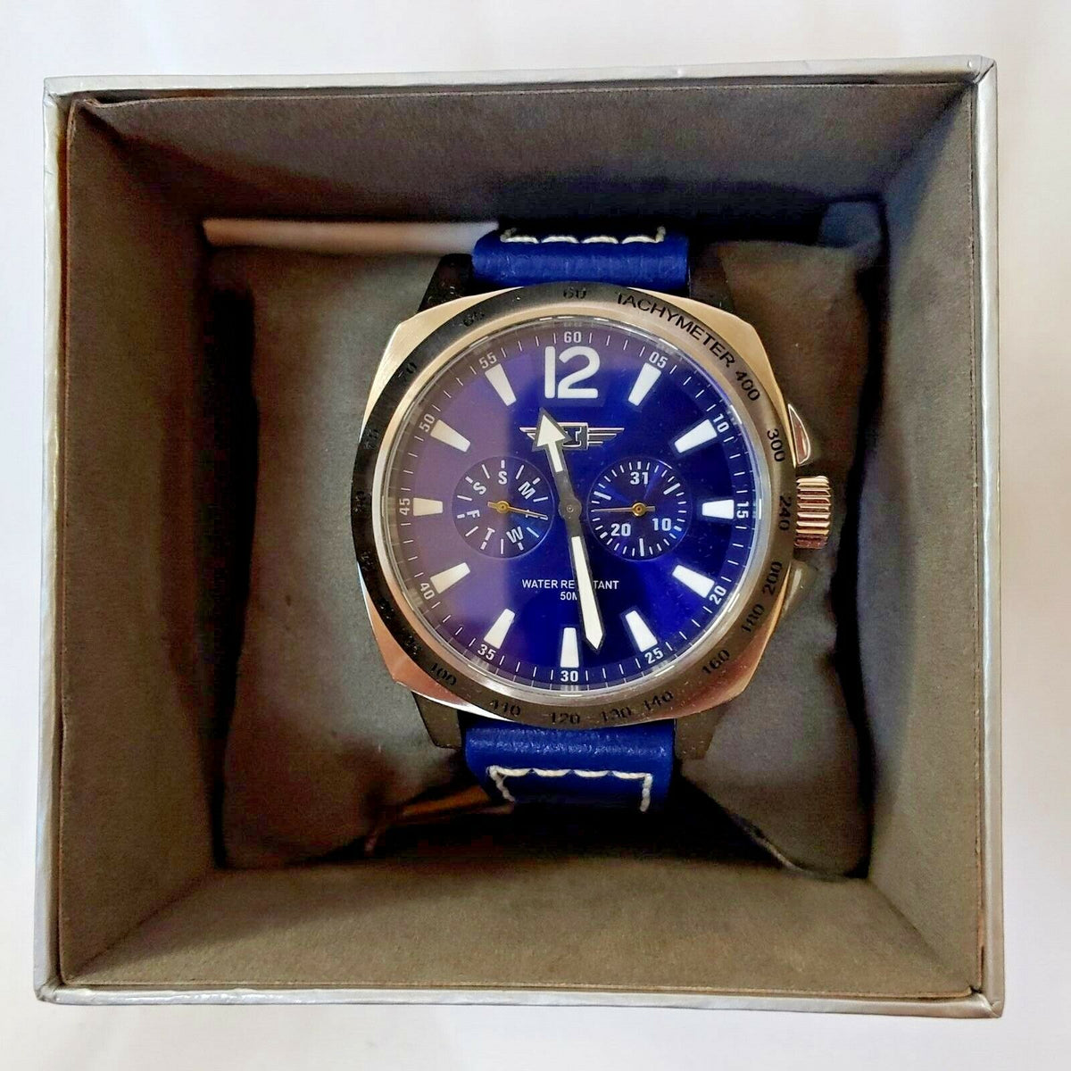 I by Invicta Men's Watch | Stainless Steel Case & Black Leather Band | Model IBI43660-003 (B)