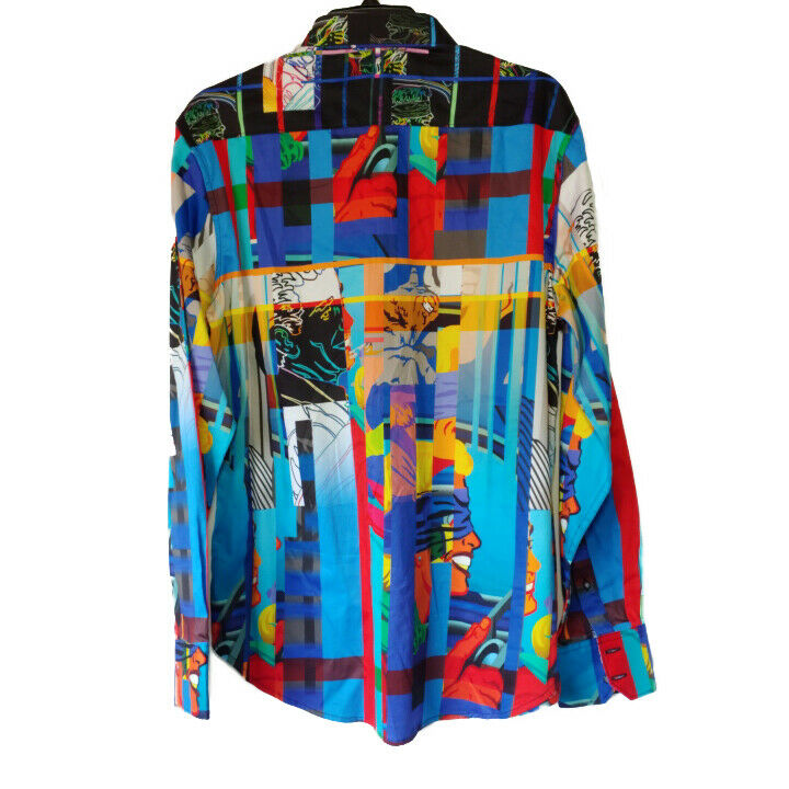 Robert Graham Colorful Long Sleeve Button-Down Shirt - Men's Medium