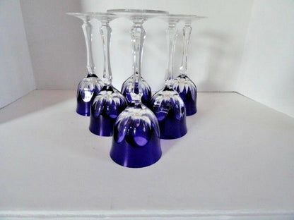 Faberge regency goblets in cobalt  blue crystal