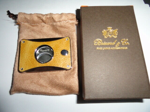 Brizard and Co. - "Elite Series 2" Cutter - Blue Ostrich and Camel Color Leather