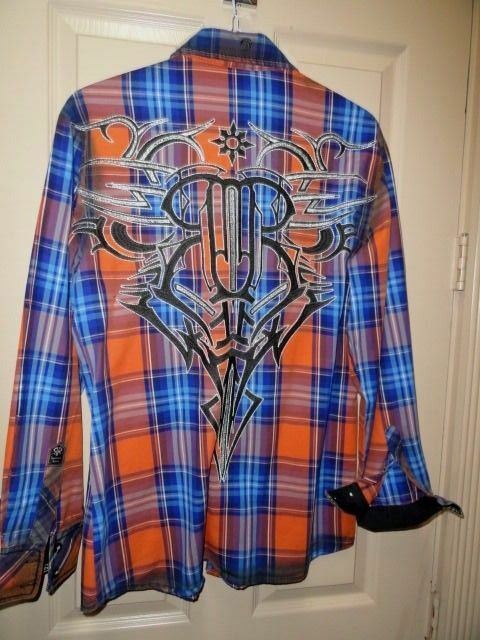 Roar Signature Long  Sleeve Button Up Shirt Size Medium