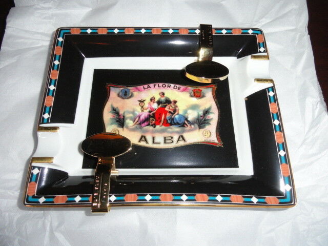 Elie Bleu Alba Porcelain Black  Ashtray