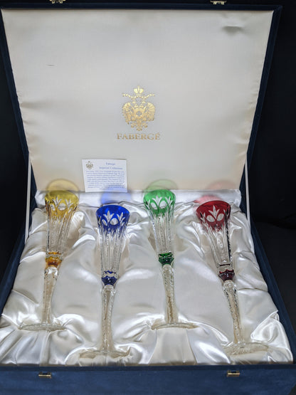 Faberge Grand Palais Crystal Colored Flutes