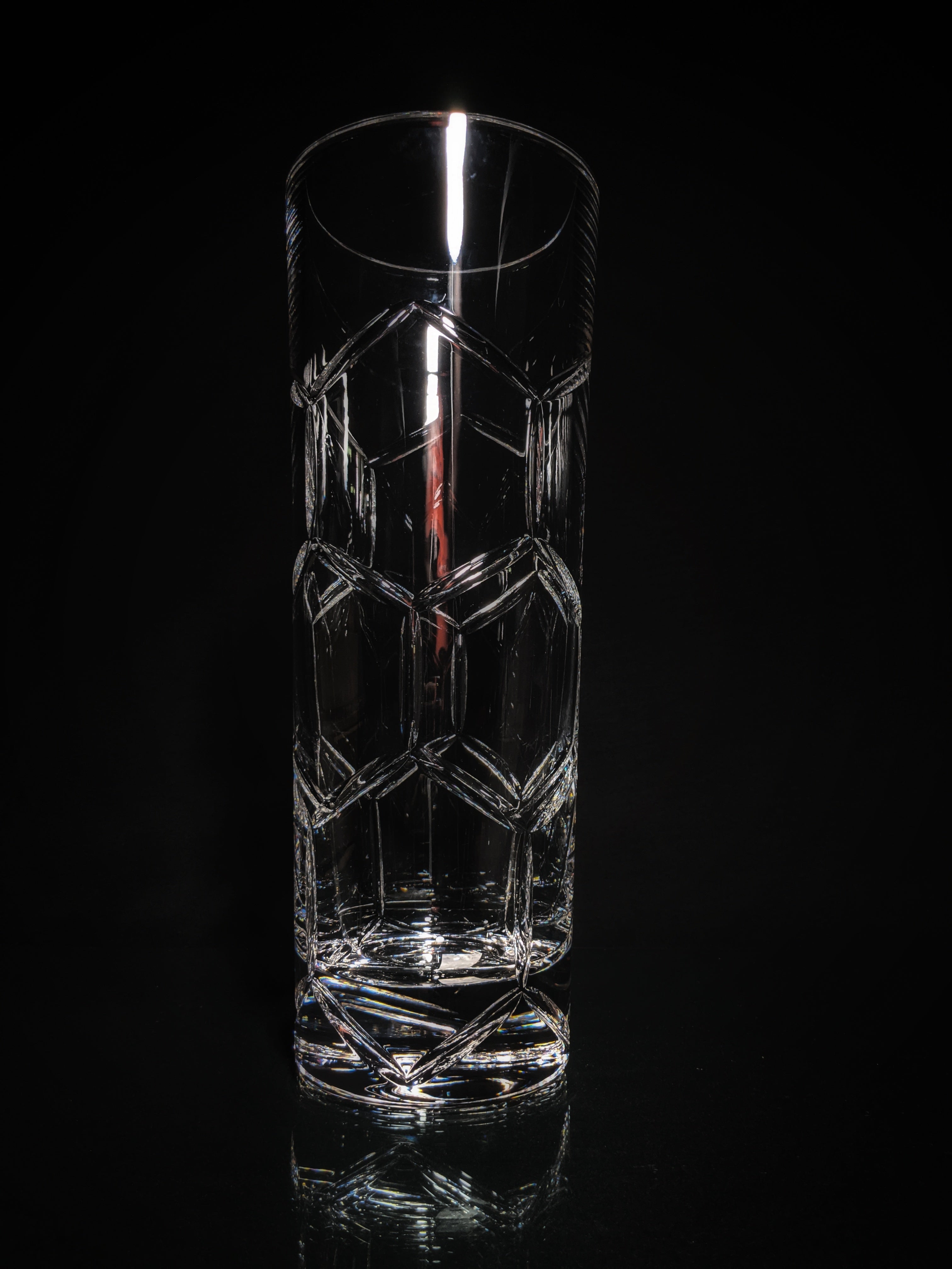 Christofle Madison Clear Crystal Tall Vase 16" H NIB