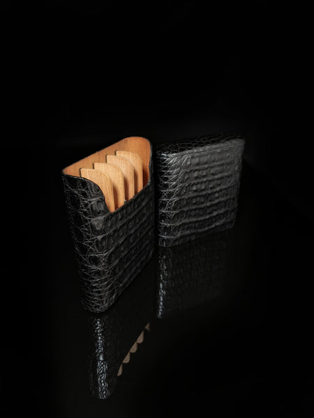 Brizard and Co Black Caiman Aligator Golfers Case