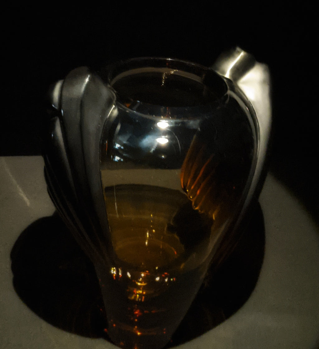 LALIQUE "Marrakech" Vintage Sculptural Art Glass Vase by Marie-Claude Lalique