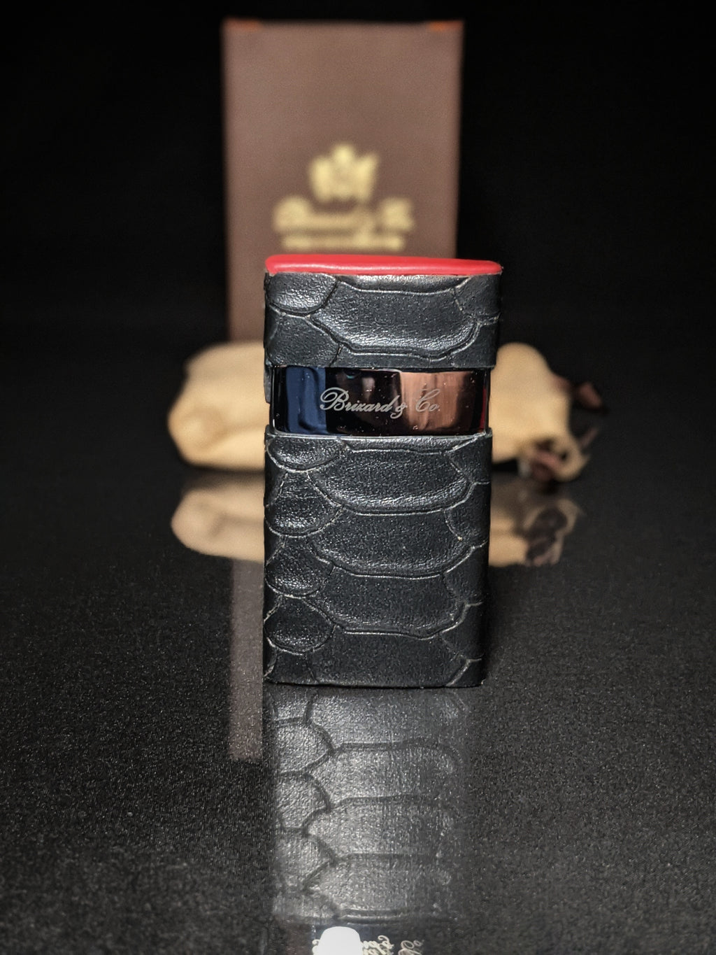 Brizard and Co Black Python Pattern Venezia Lighter only