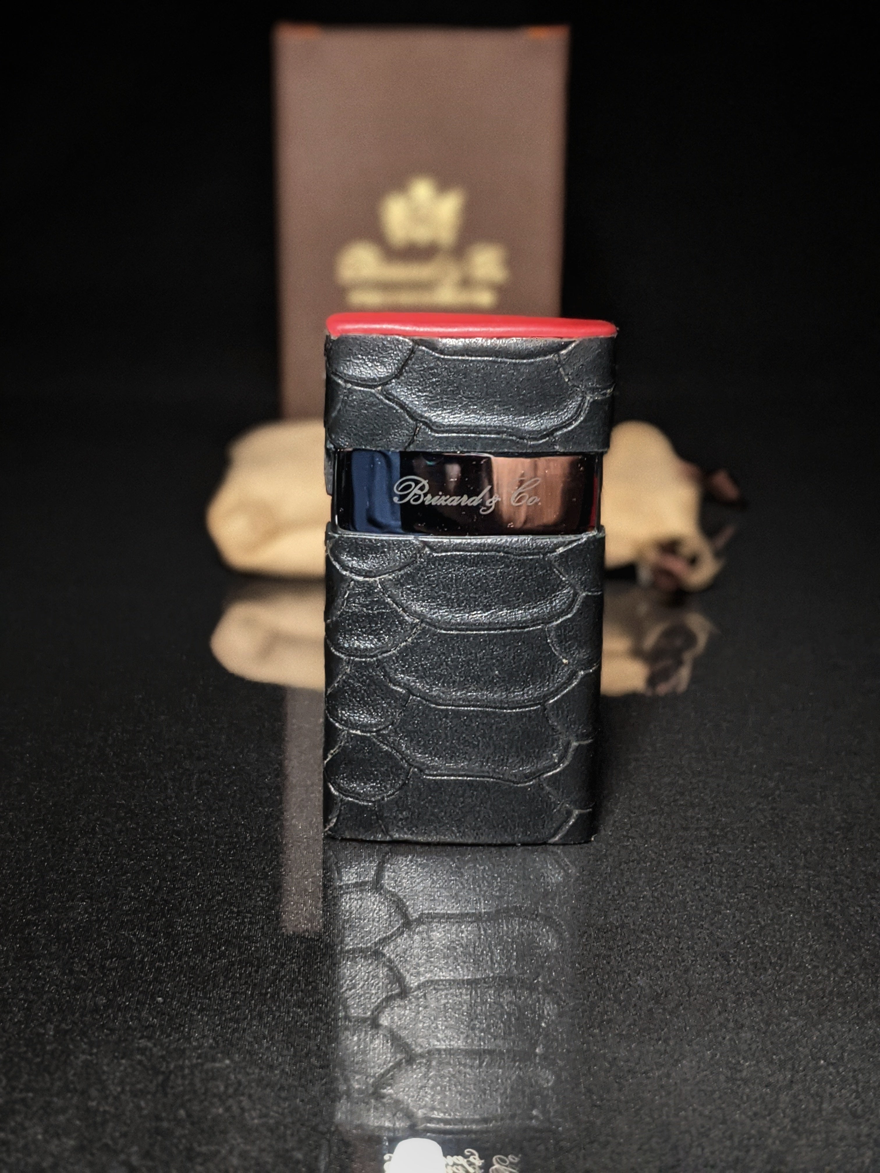 Brizard and Co Black Python Pattern Venezia Lighter only