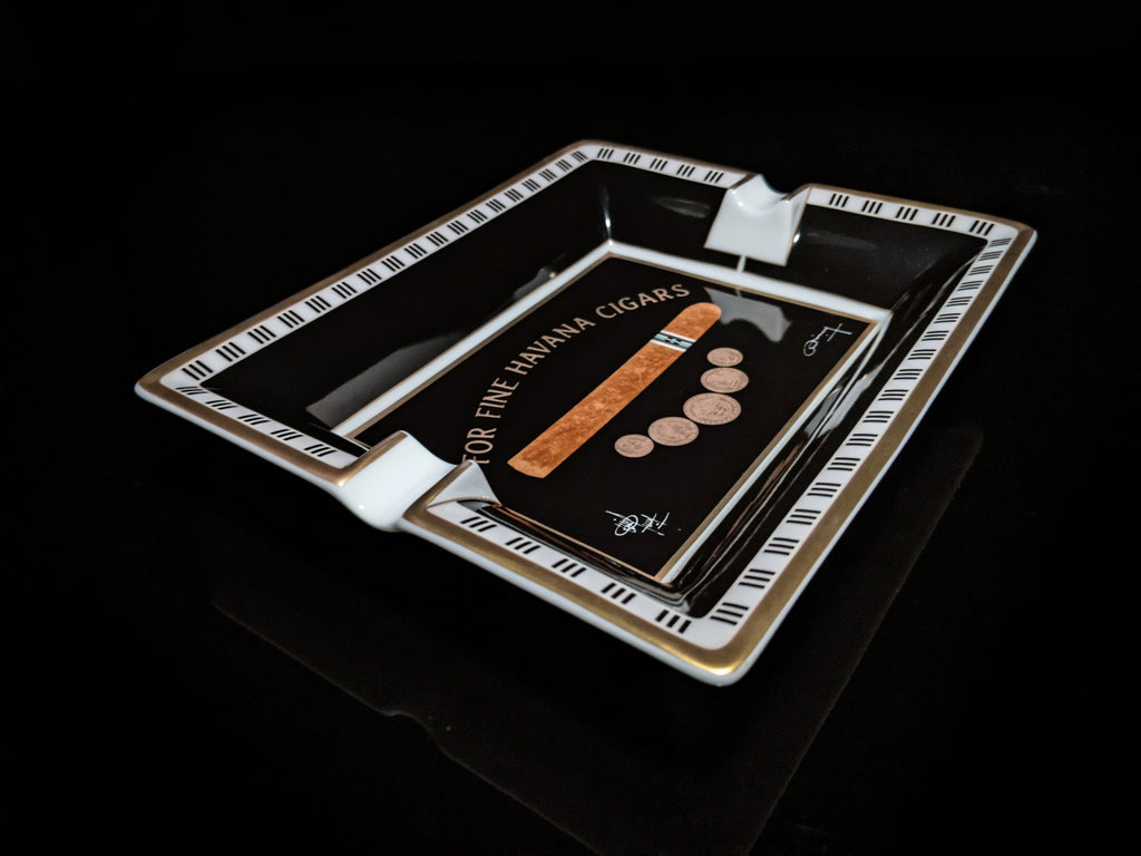 Elie Bleu Medal Black Cigar Ashtray