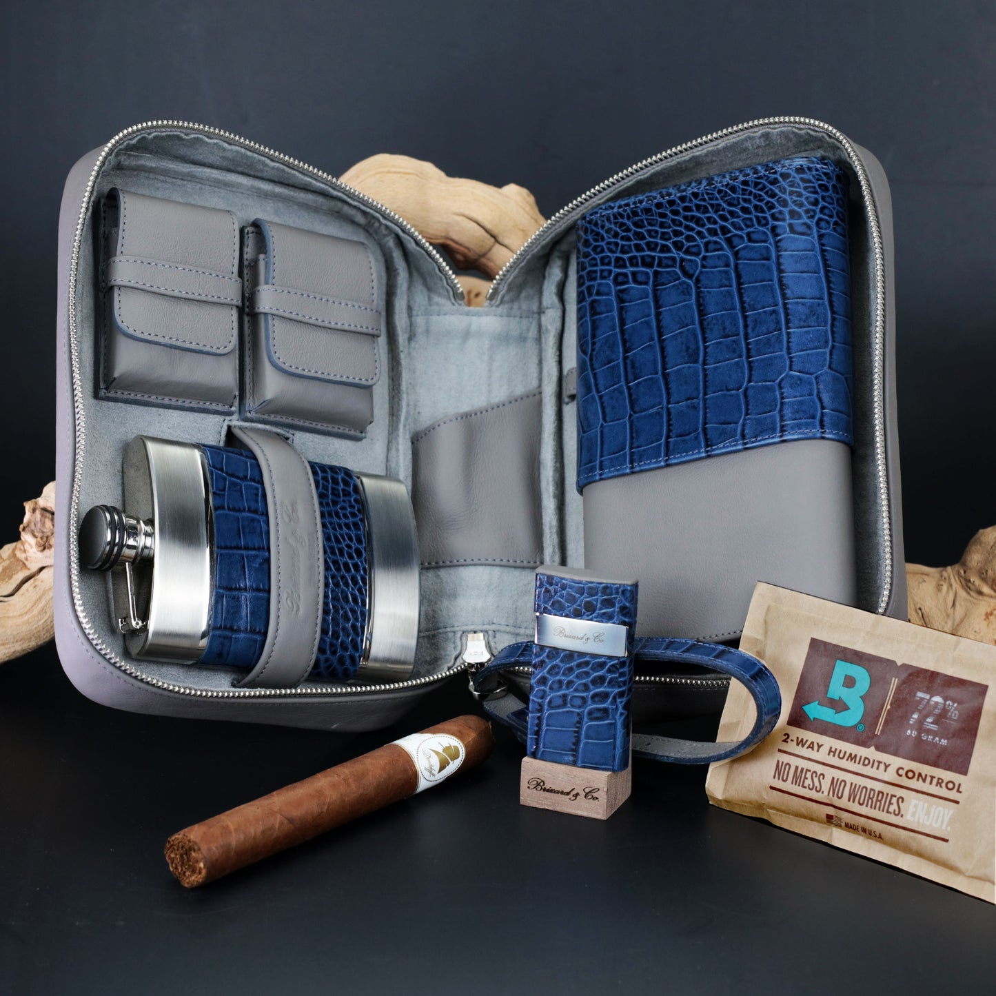 Brizard and Co Havana Traveler with matching cutter and lighter