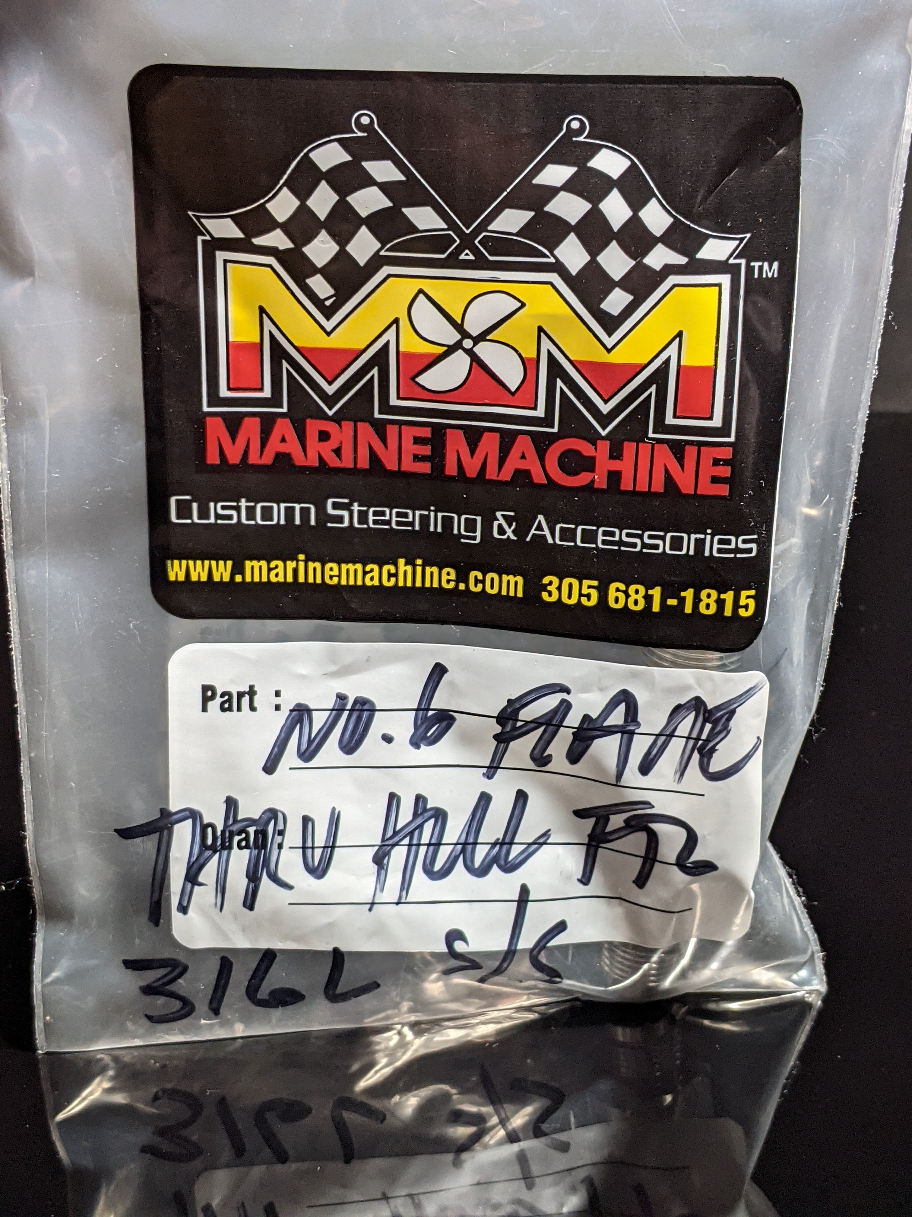 Marine Machine Thru Hull Fitting 3/8 FIP  to No 6 Flare