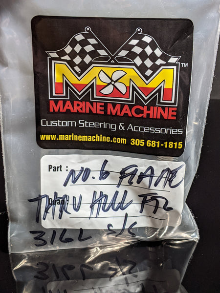 Marine Machine Thru Hull Fitting 3/8 FIP  to No 6 Flare