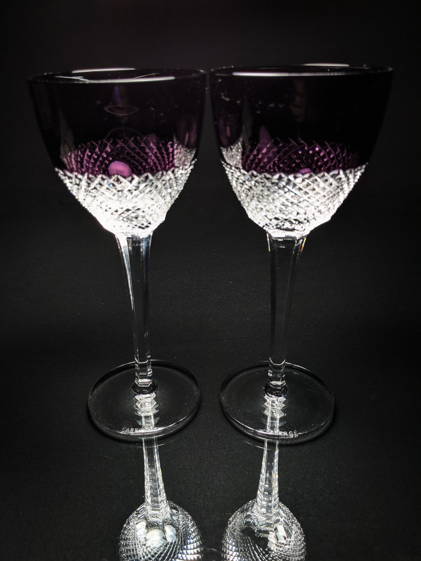Faberge Purple Crystal Goblets