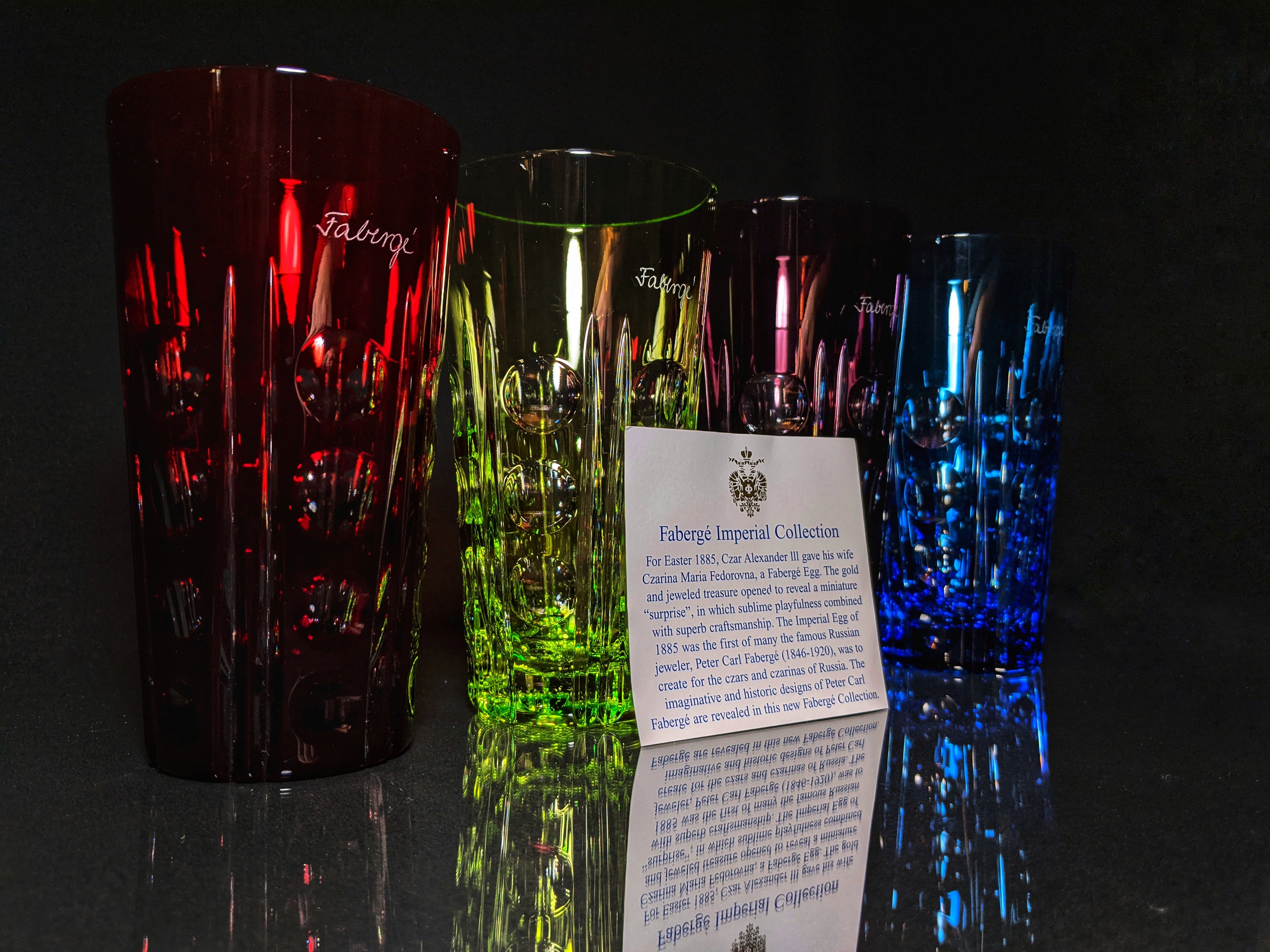 Faberge Crystal Colored Bubble Glasses