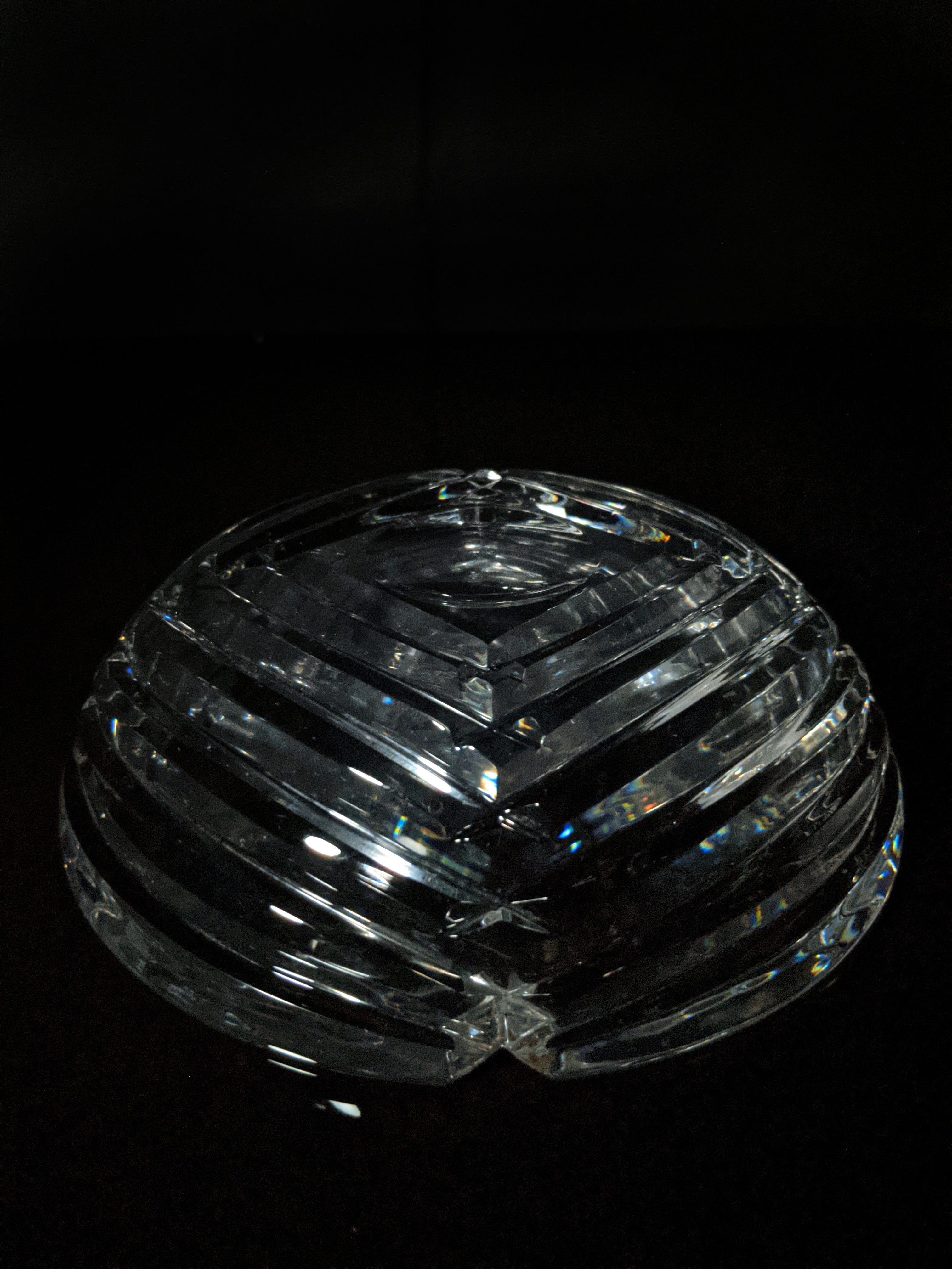 Heavy Glass Cigar Ashtray 7" Diameter
