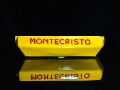 Montecristo Ceramic Cigar Ashtray new in the original box with cigar cutter