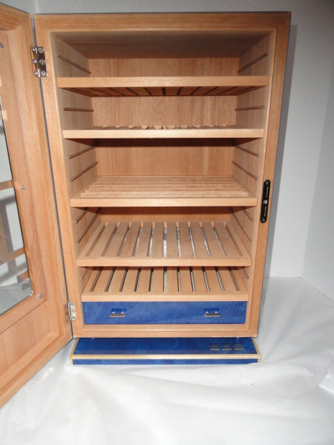 Elie Bleu Madrona Blue  Wood Cabinet Humidor 150 count