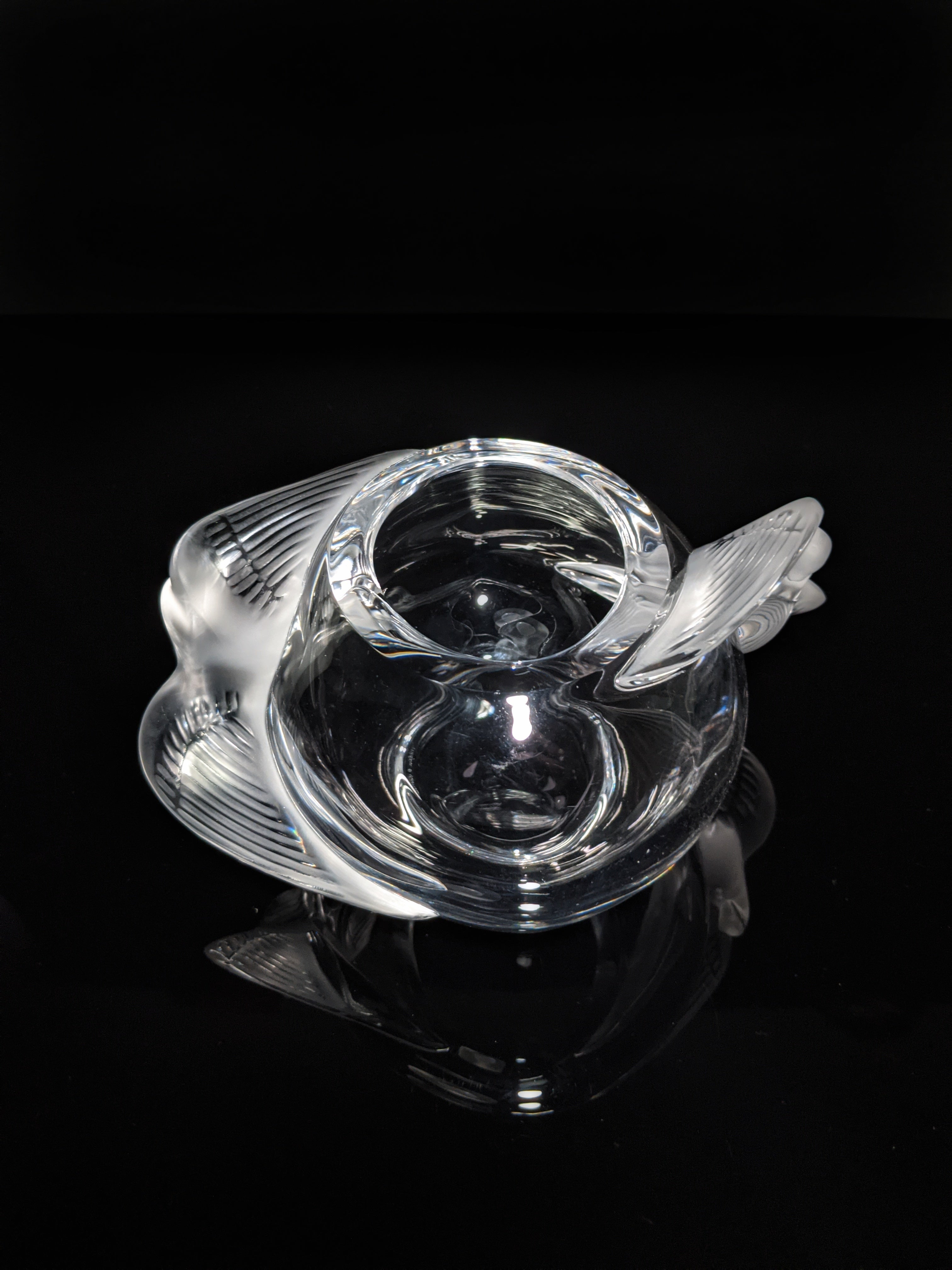 Lalique Crystal "Adelaide" Dove Bird Bowl