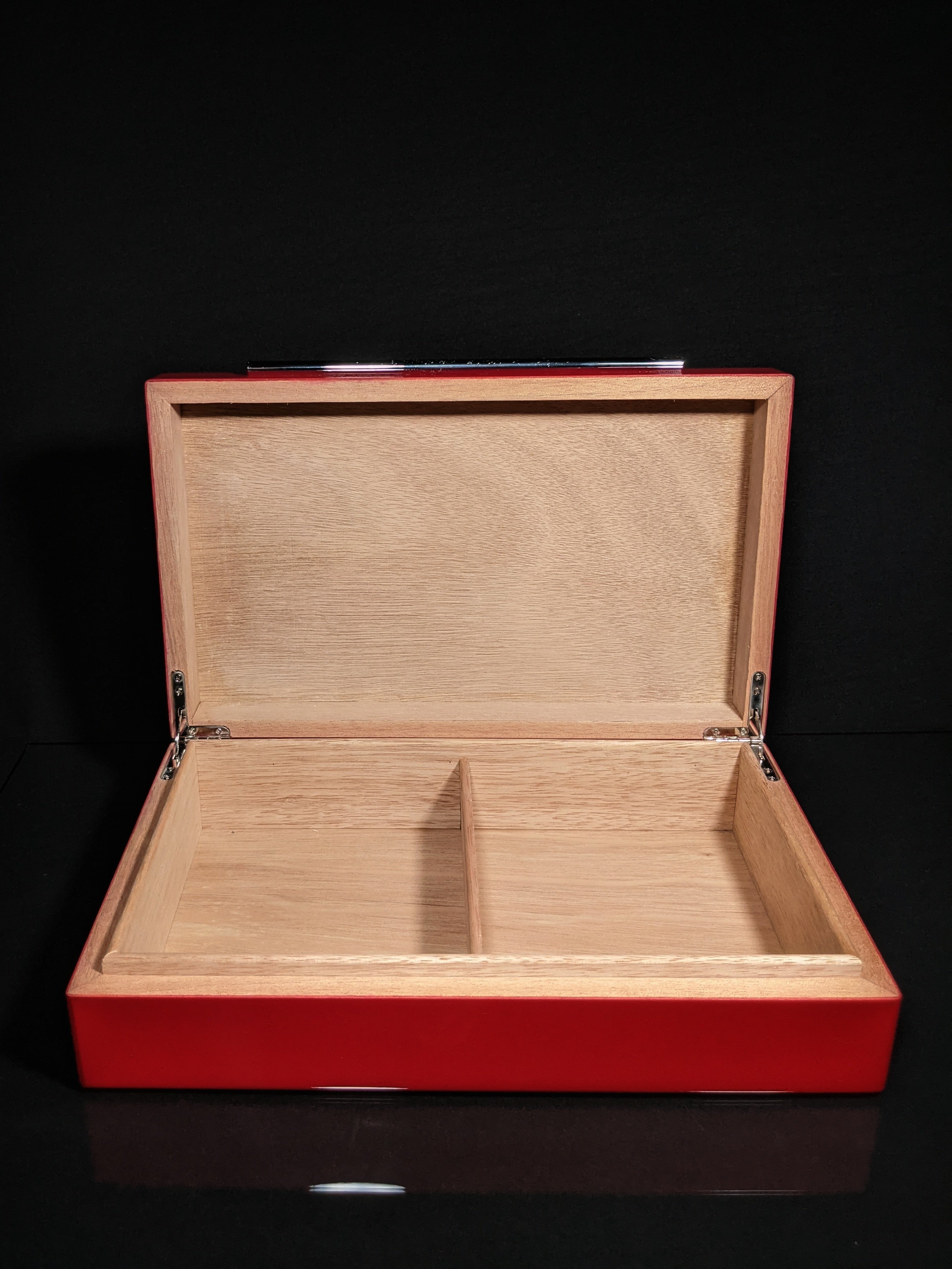 Red Lacquer Finish Wood Humidor Showroom Model