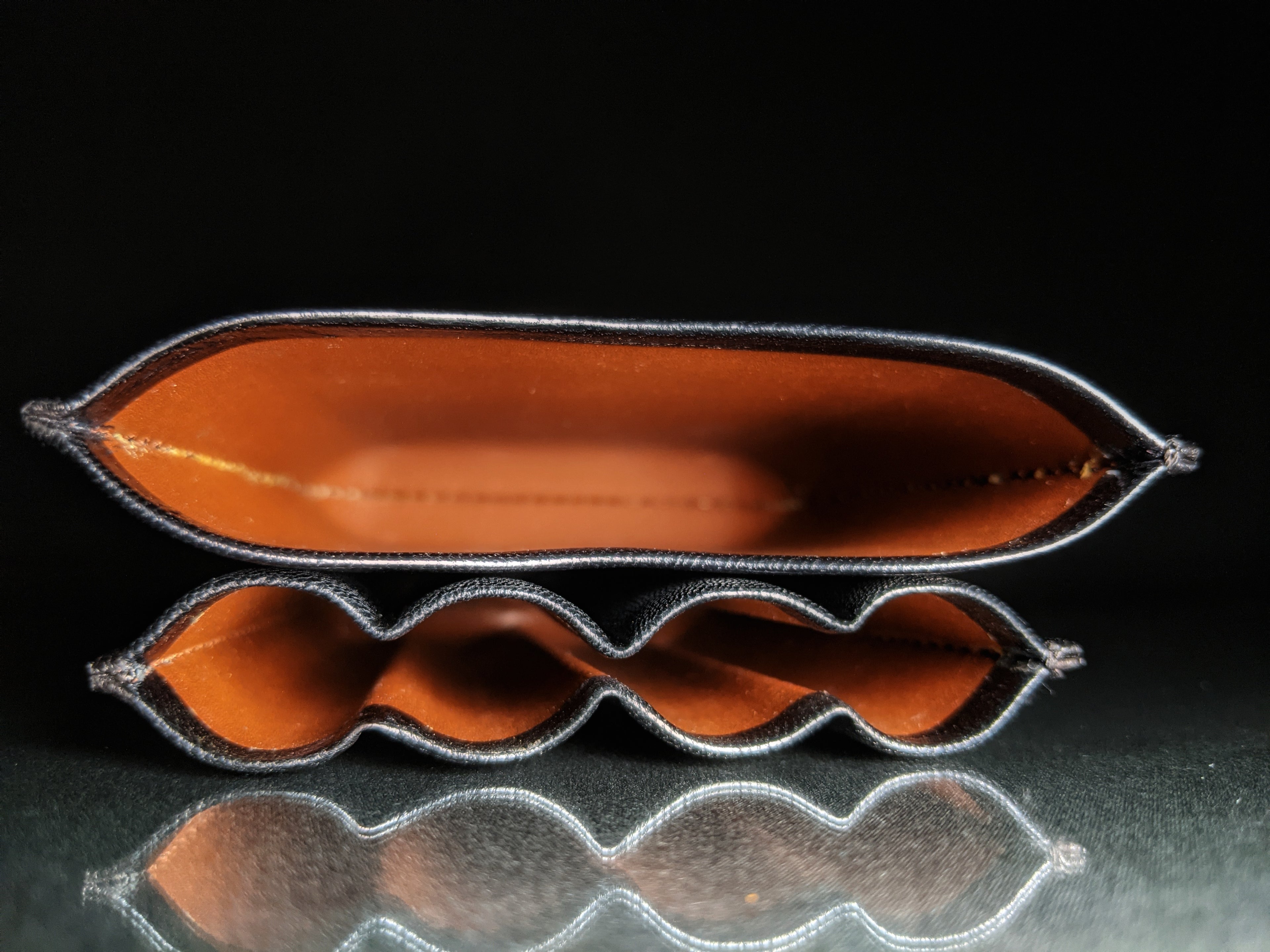 Pheasant Black Cabra Leather Cigar Holder Case