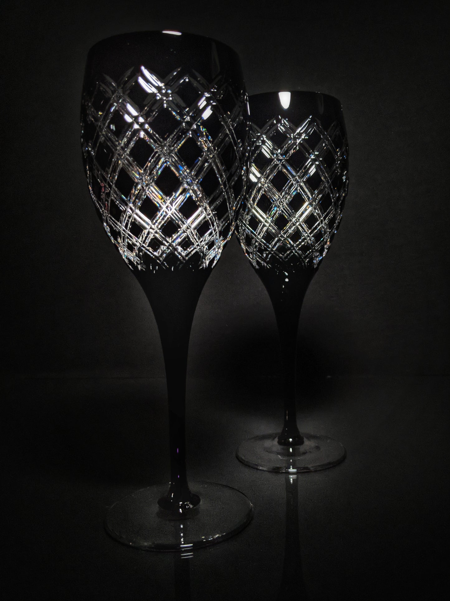 AJKA Athenee Black Onyx Crystal Goblets